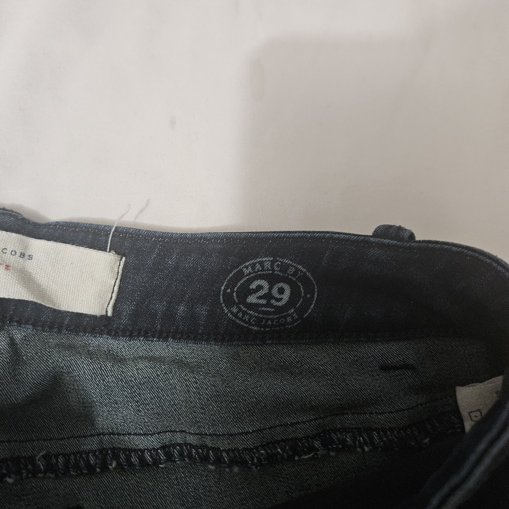 Marc By Marc Jacobs Dark Wash Mid Rise Patchwork Skinny Jeans Size 29! - Picture 4 of 8